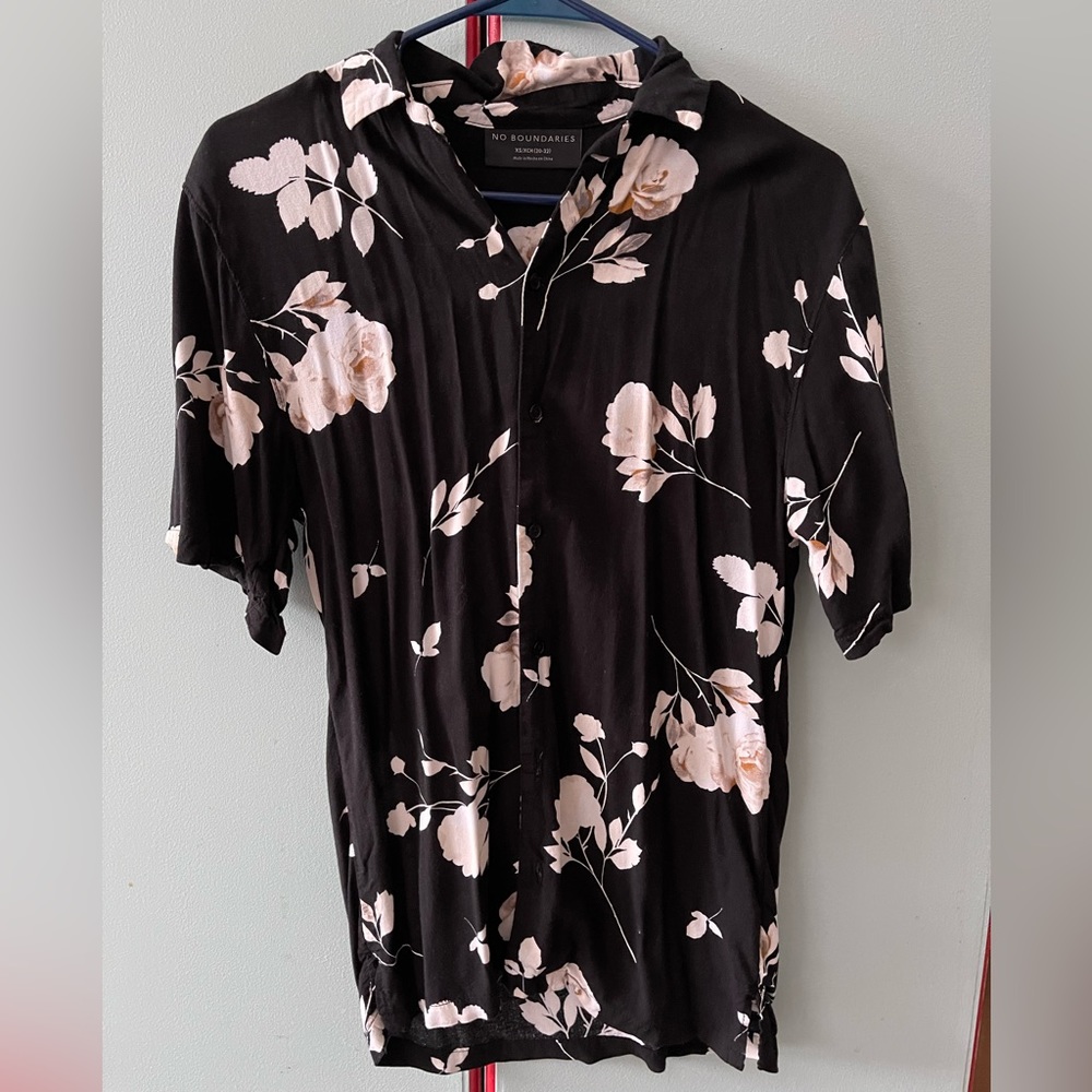 Black Floral Shirt - Like New Shirt!